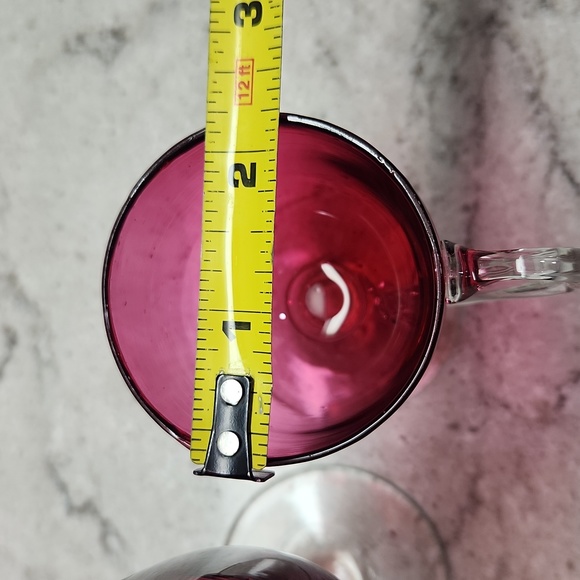 4 Cranberry Glasses - Picture 4 of 10